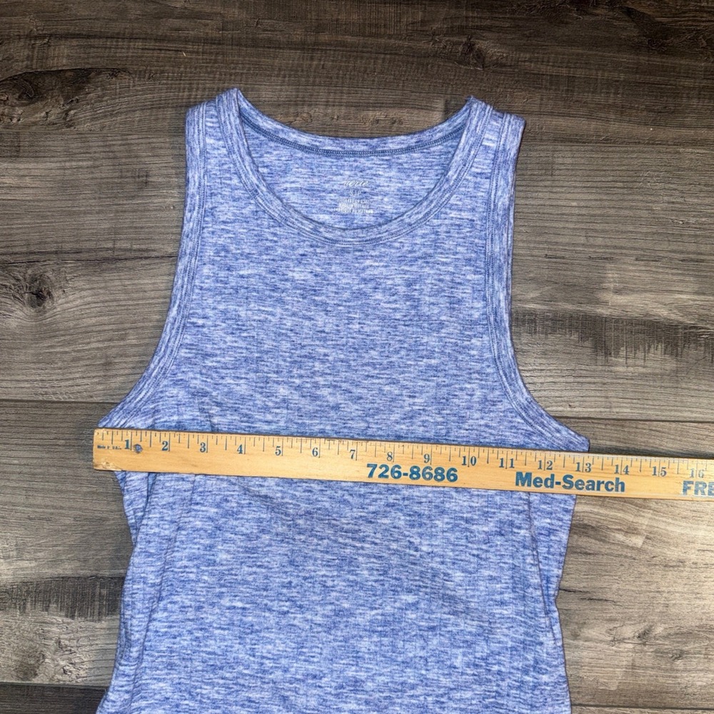 Aerie Blue Heather Maxi Dress Womens Small Petite Racerback Cutout Side Slit - Picture 8 of 10